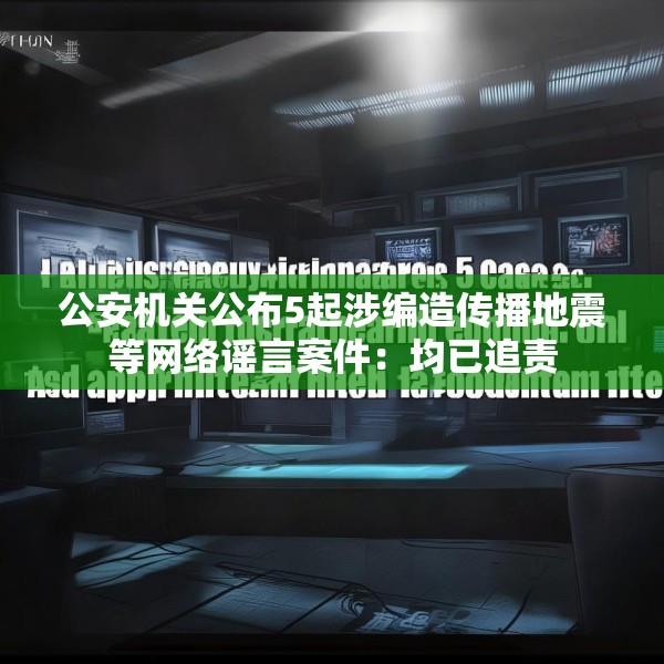 公安机关公布5起涉编造传播地震等网络谣言案件：均已追责