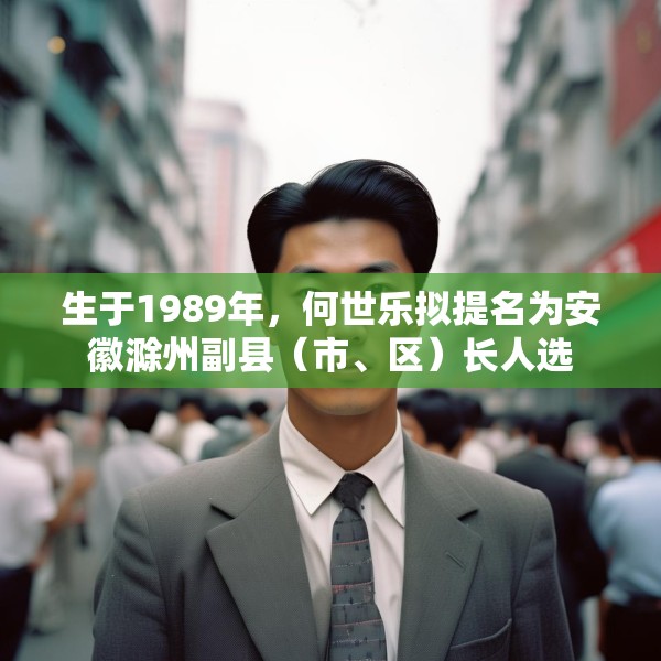 生于1989年，何世乐拟提名为安徽滁州副县（市、区）长人选