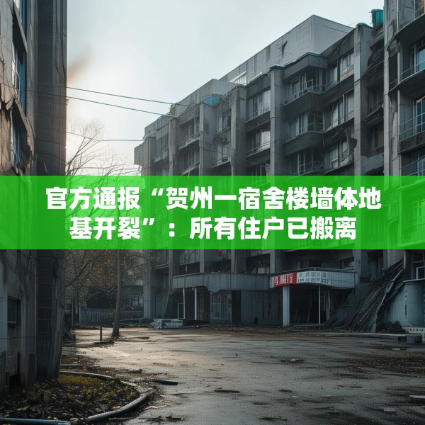 官方通报“贺州一宿舍楼墙体地基开裂”：所有住户已搬离