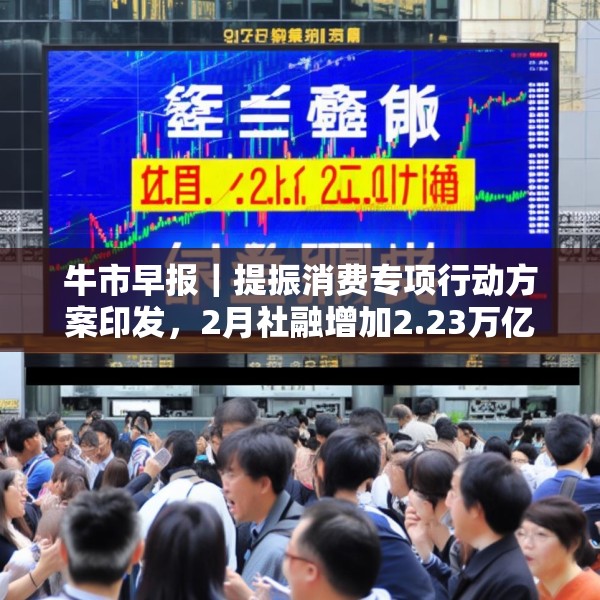 牛市早报｜提振消费专项行动方案印发，2月社融增加2.23万亿元