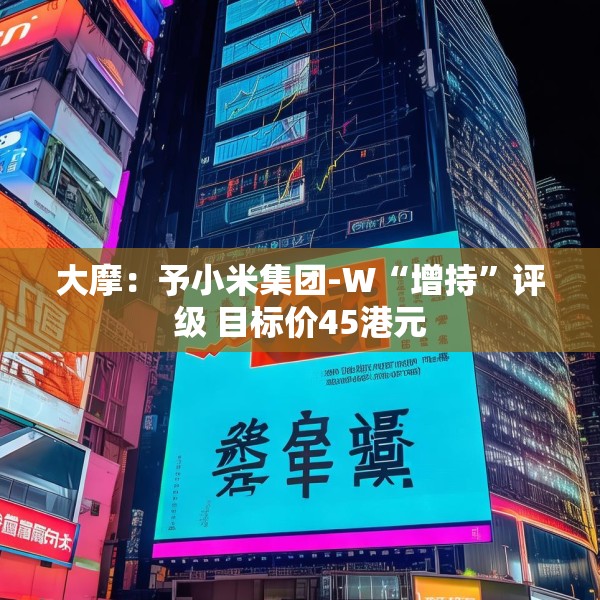 大摩：予小米集团-W“增持”评级 目标价45港元