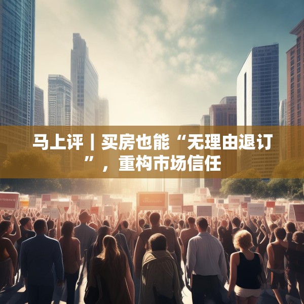 马上评｜买房也能“无理由退订”，重构市场信任