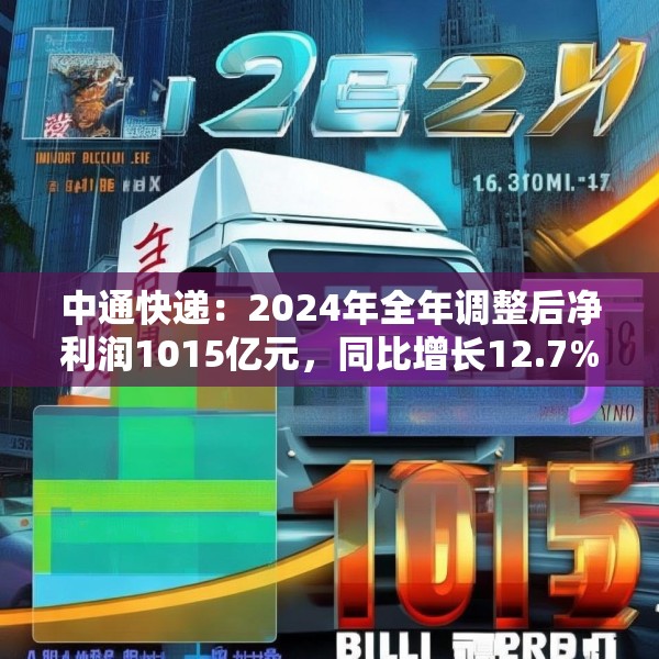 中通快递：2024年全年调整后净利润1015亿元，同比增长12.7%