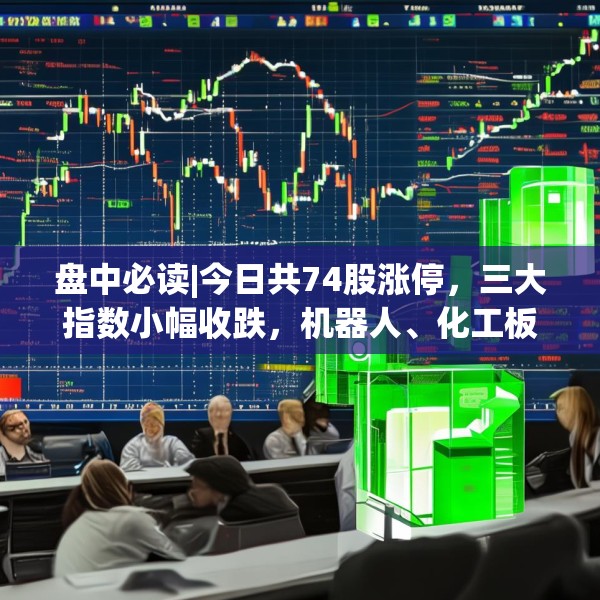 盘中必读|今日共74股涨停，三大指数小幅收跌，机器人、化工板块表现活跃