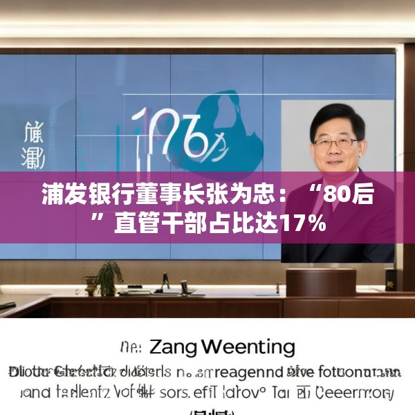 浦发银行董事长张为忠：“80后”直管干部占比达17%