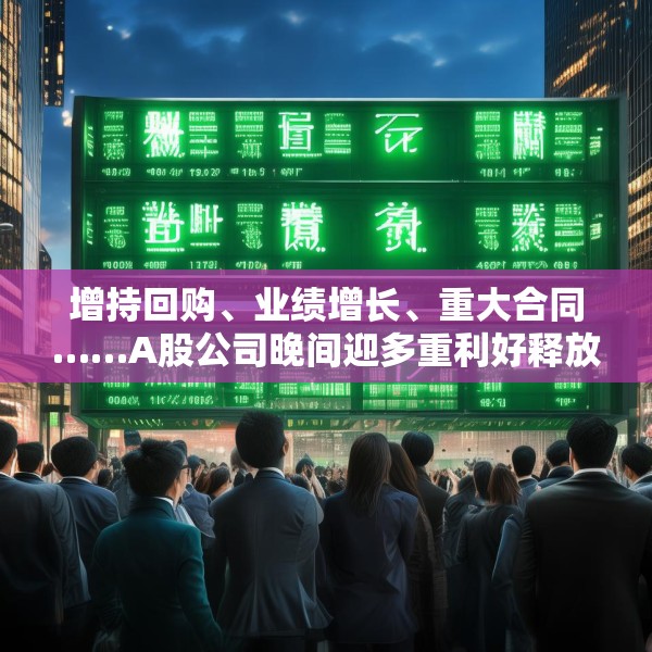增持回购、业绩增长、重大合同……A股公司晚间迎多重利好释放