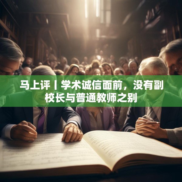 马上评丨学术诚信面前，没有副校长与普通教师之别