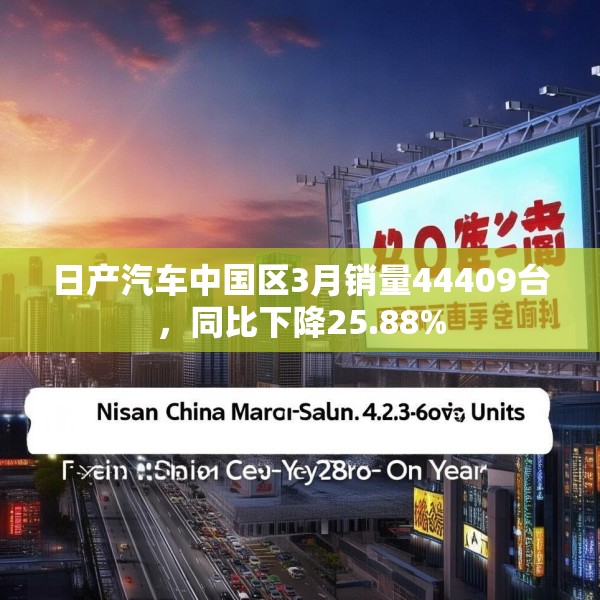 日产汽车中国区3月销量44409台，同比下降25.88%