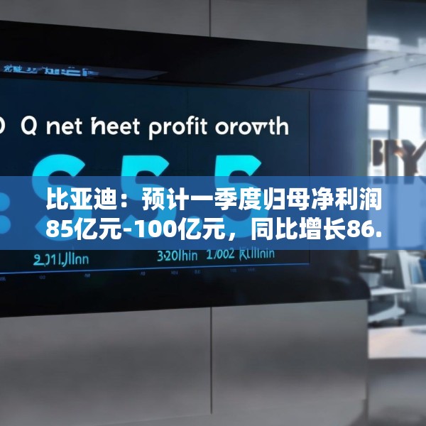 比亚迪：预计一季度归母净利润85亿元-100亿元，同比增长86.04%-118.88%