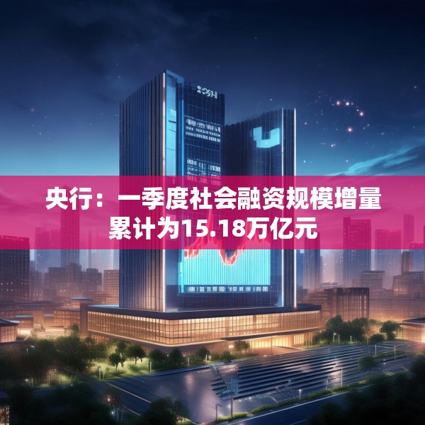 央行：一季度社会融资规模增量累计为15.18万亿元