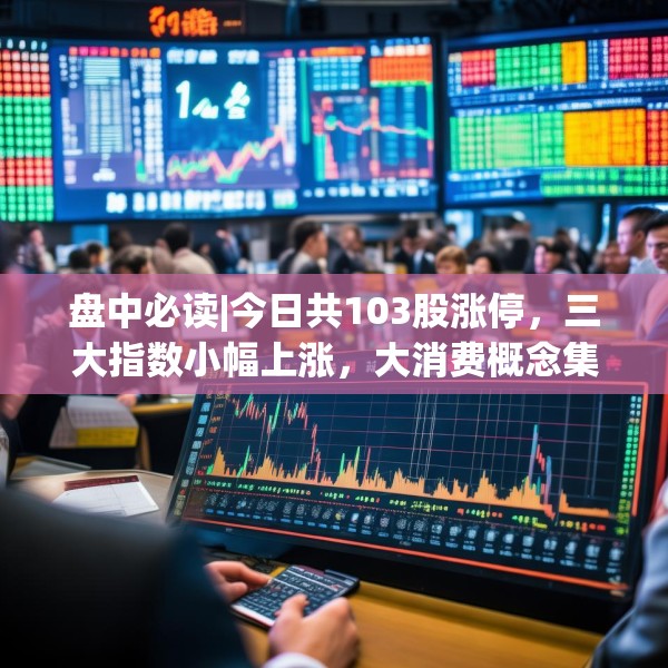 盘中必读|今日共103股涨停，三大指数小幅上涨，大消费概念集体爆发