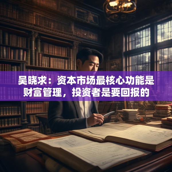 吴晓求：资本市场最核心功能是财富管理，投资者是要回报的