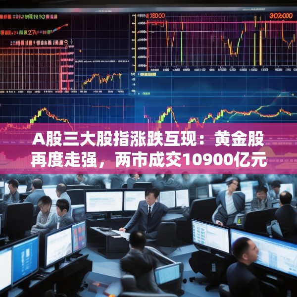 A股三大股指涨跌互现：黄金股再度走强，两市成交10900亿元