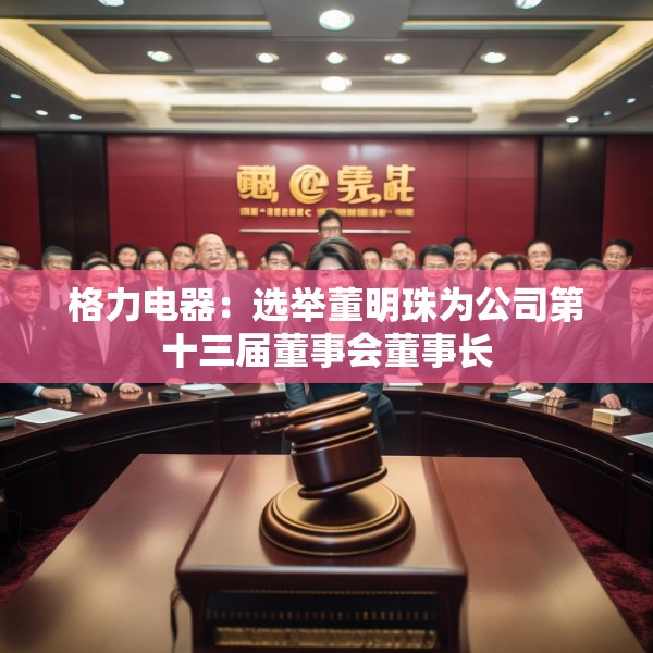 格力电器：选举董明珠为公司第十三届董事会董事长