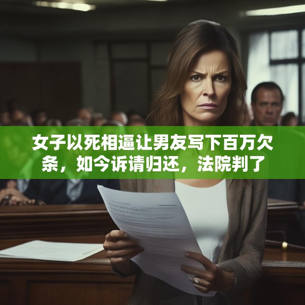 女子以死相逼让男友写下百万欠条，如今诉请归还，法院判了