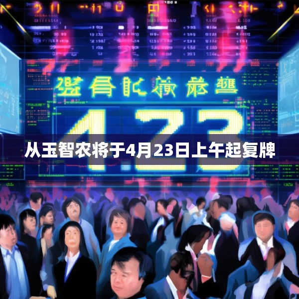 从玉智农将于4月23日上午起复牌