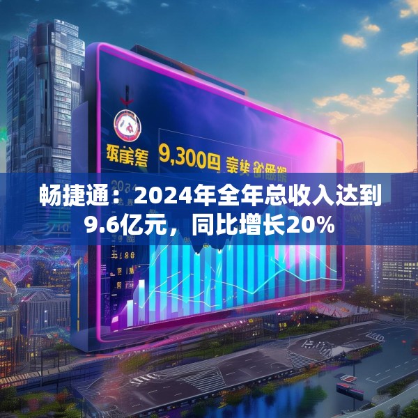 畅捷通：2024年全年总收入达到9.6亿元，同比增长20%