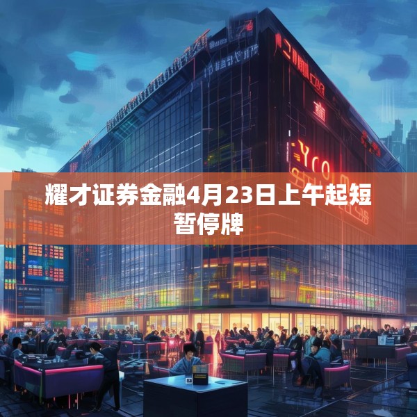 耀才证券金融4月23日上午起短暂停牌