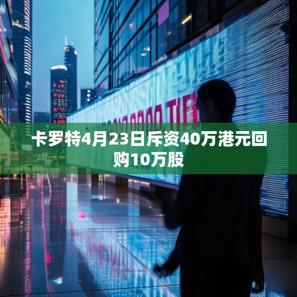 卡罗特4月23日斥资40万港元回购10万股