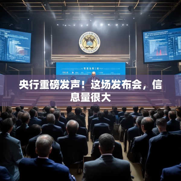 央行重磅发声！这场发布会，信息量很大