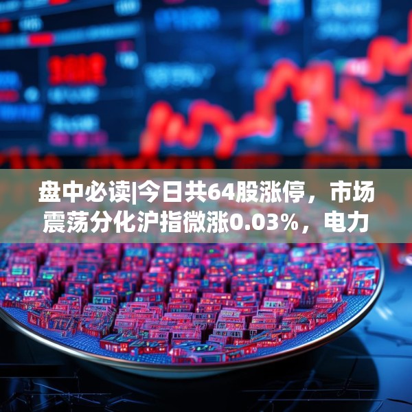 盘中必读|今日共64股涨停，市场震荡分化沪指微涨0.03%，电力、银行表现活跃