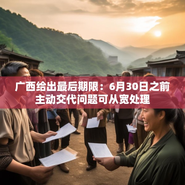 广西给出最后期限：6月30日之前主动交代问题可从宽处理