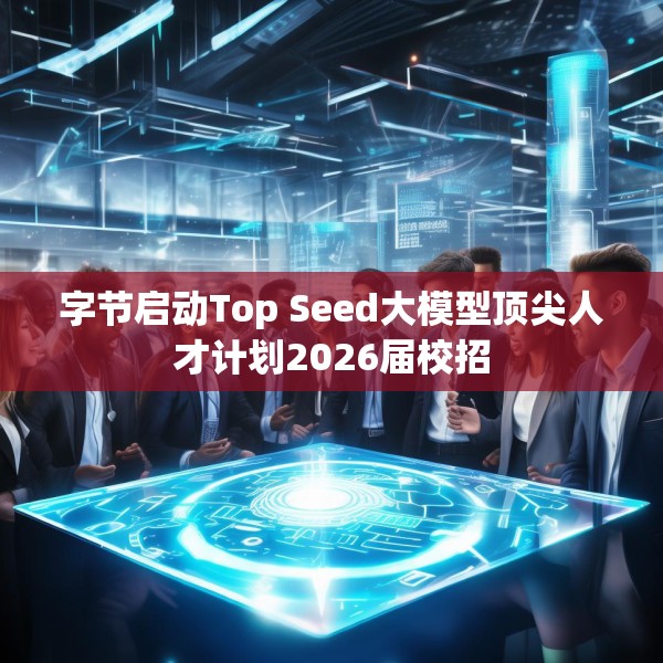 字节启动Top Seed大模型顶尖人才计划2026届校招