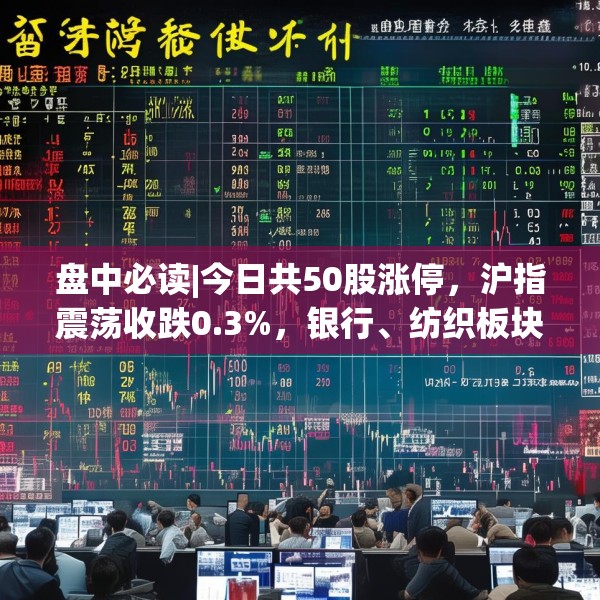 盘中必读|今日共50股涨停，沪指震荡收跌0.3%，银行、纺织板块全天强势