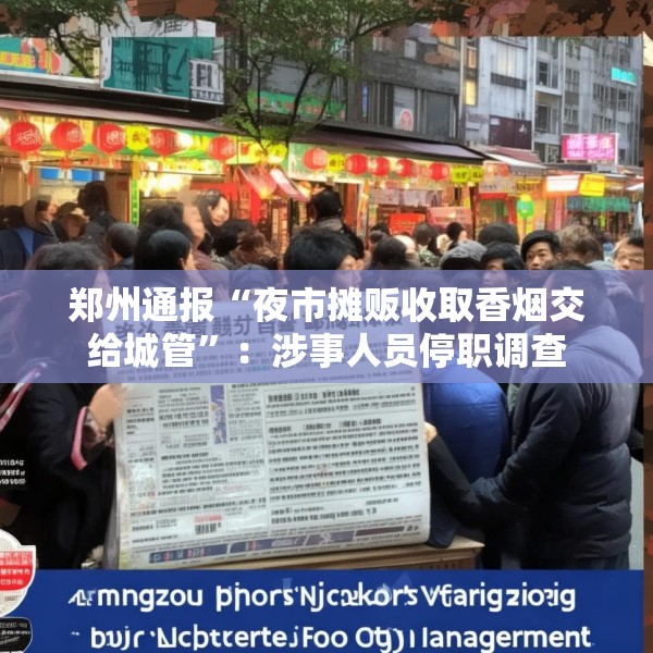 郑州通报“夜市摊贩收取香烟交给城管”：涉事人员停职调查