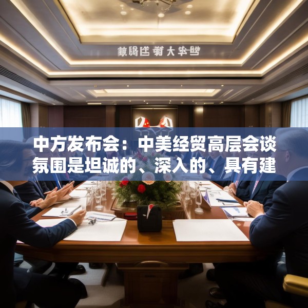 中方发布会：中美经贸高层会谈氛围是坦诚的、深入的、具有建设性的