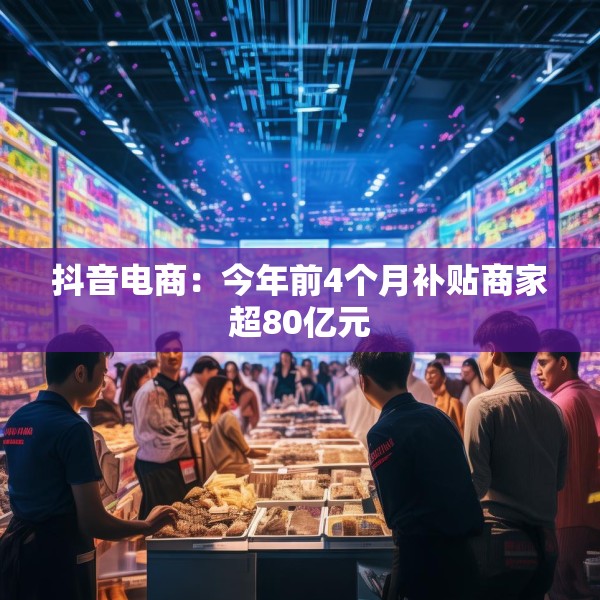 抖音电商：今年前4个月补贴商家超80亿元