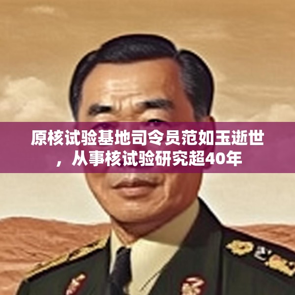 原核试验基地司令员范如玉逝世，从事核试验研究超40年
