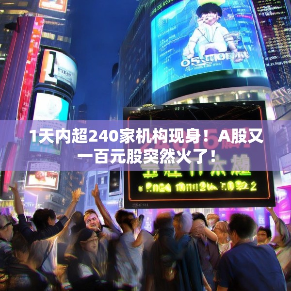 1天内超240家机构现身！A股又一百元股突然火了！