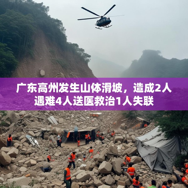 广东高州发生山体滑坡，造成2人遇难4人送医救治1人失联