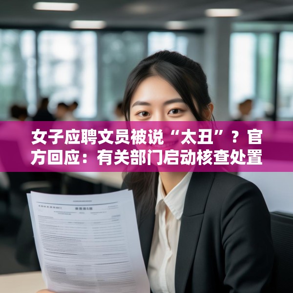 女子应聘文员被说“太丑”？官方回应：有关部门启动核查处置