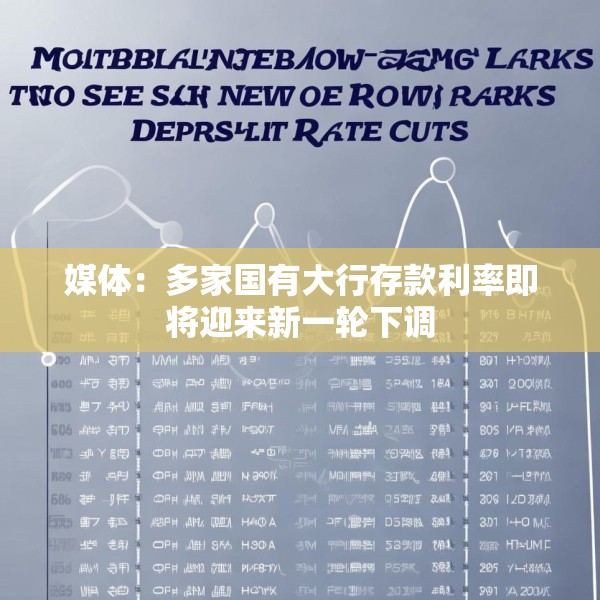 媒体：多家国有大行存款利率即将迎来新一轮下调