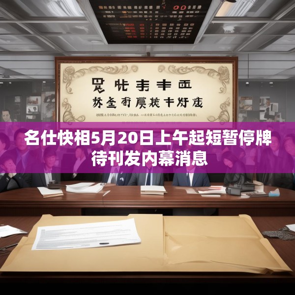 名仕快相5月20日上午起短暂停牌 待刊发内幕消息