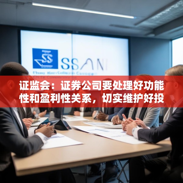 证监会：证券公司要处理好功能性和盈利性关系，切实维护好投资者利益