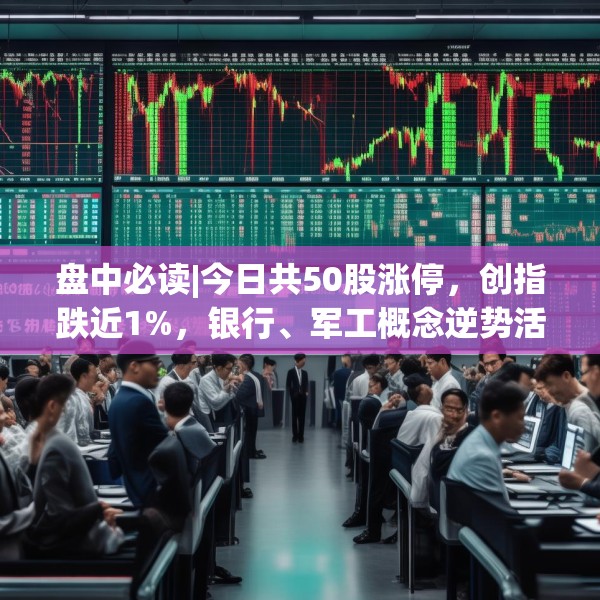 盘中必读|今日共50股涨停，创指跌近1%，银行、军工概念逆势活跃