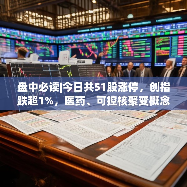 盘中必读|今日共51股涨停，创指跌超1%，医药、可控核聚变概念逆势走高