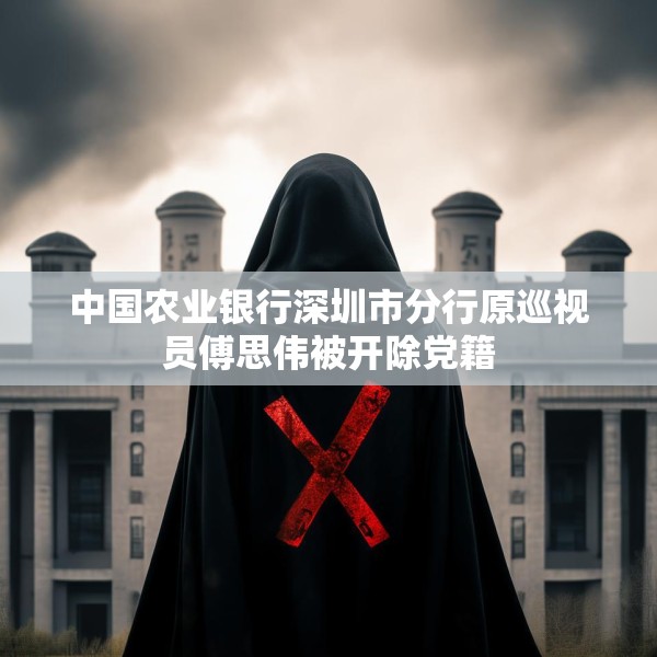 中国农业银行深圳市分行原巡视员傅思伟被开除党籍