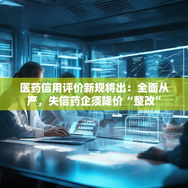医药信用评价新规将出：全面从严，失信药企须降价“整改”
