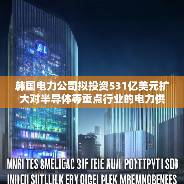 韩国电力公司拟投资531亿美元扩大对半导体等重点行业的电力供应
