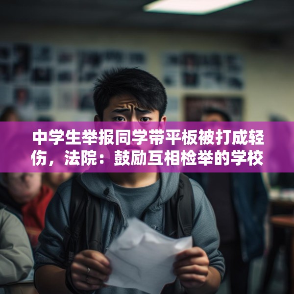 中学生举报同学带平板被打成轻伤，法院：鼓励互相检举的学校应担责三成