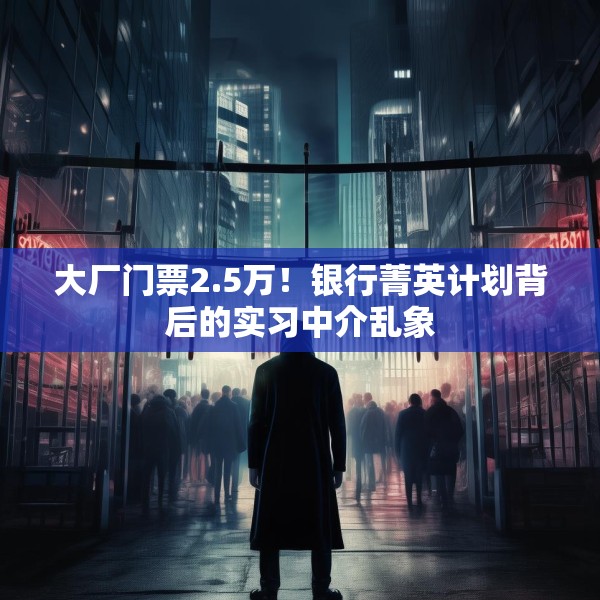 大厂门票2.5万！银行菁英计划背后的实习中介乱象