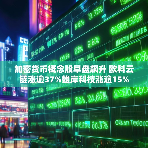 加密货币概念股早盘飙升 欧科云链涨逾37%雄岸科技涨逾15%