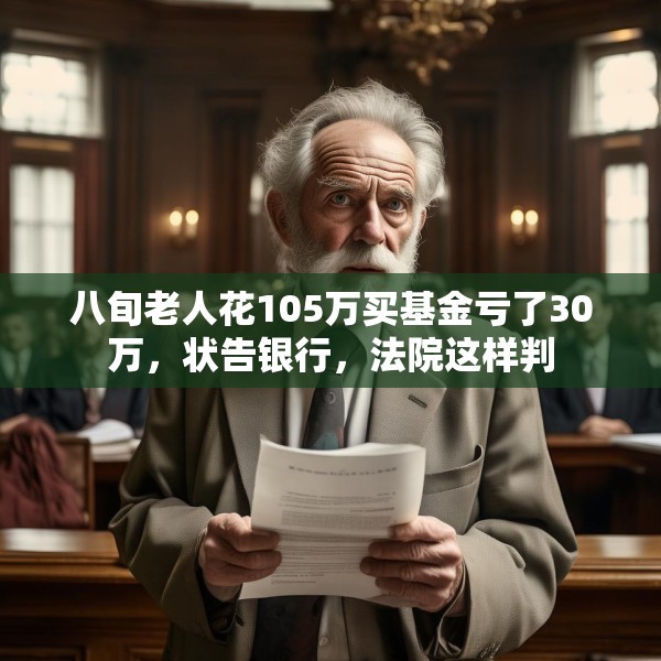 八旬老人花105万买基金亏了30万，状告银行，法院这样判