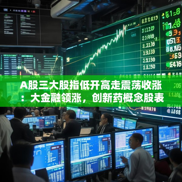 A股三大股指低开高走震荡收涨：大金融领涨，创新药概念股表现活跃