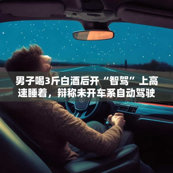 男子喝3斤白酒后开“智驾”上高速睡着，辩称未开车系自动驾驶