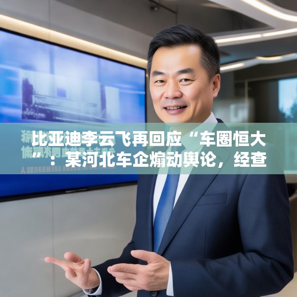 比亚迪李云飞再回应“车圈恒大”：某河北车企煽动舆论，经查没有问题